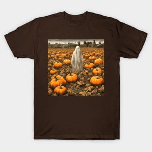 The Haunted Pumpkin Patch With A Lonely Ghost T-Shirt